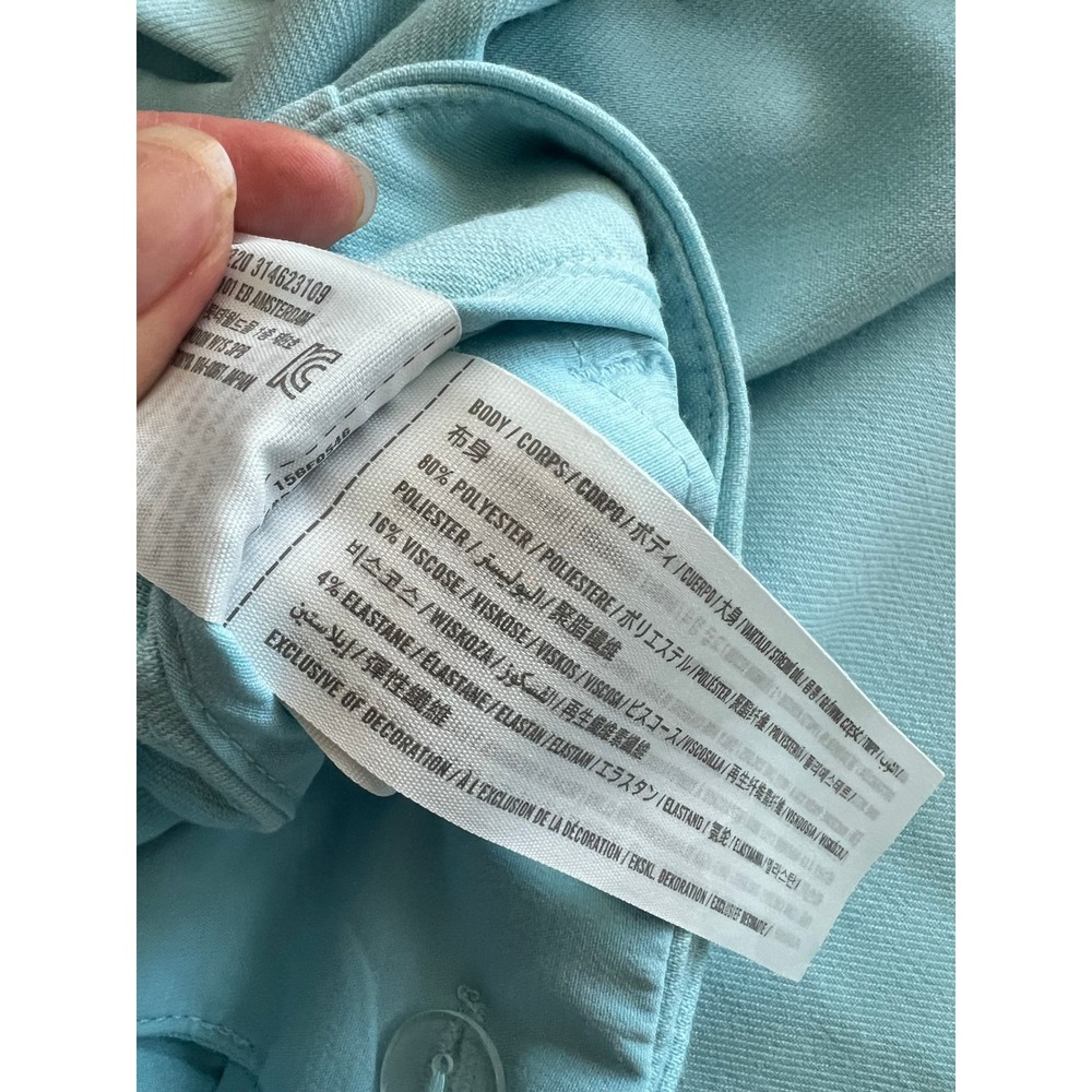 Abercrombie & Fitch Sloan Tailored Trousers Wide Leg High Rise Light Blue Size 4 - Picture 4 of 9